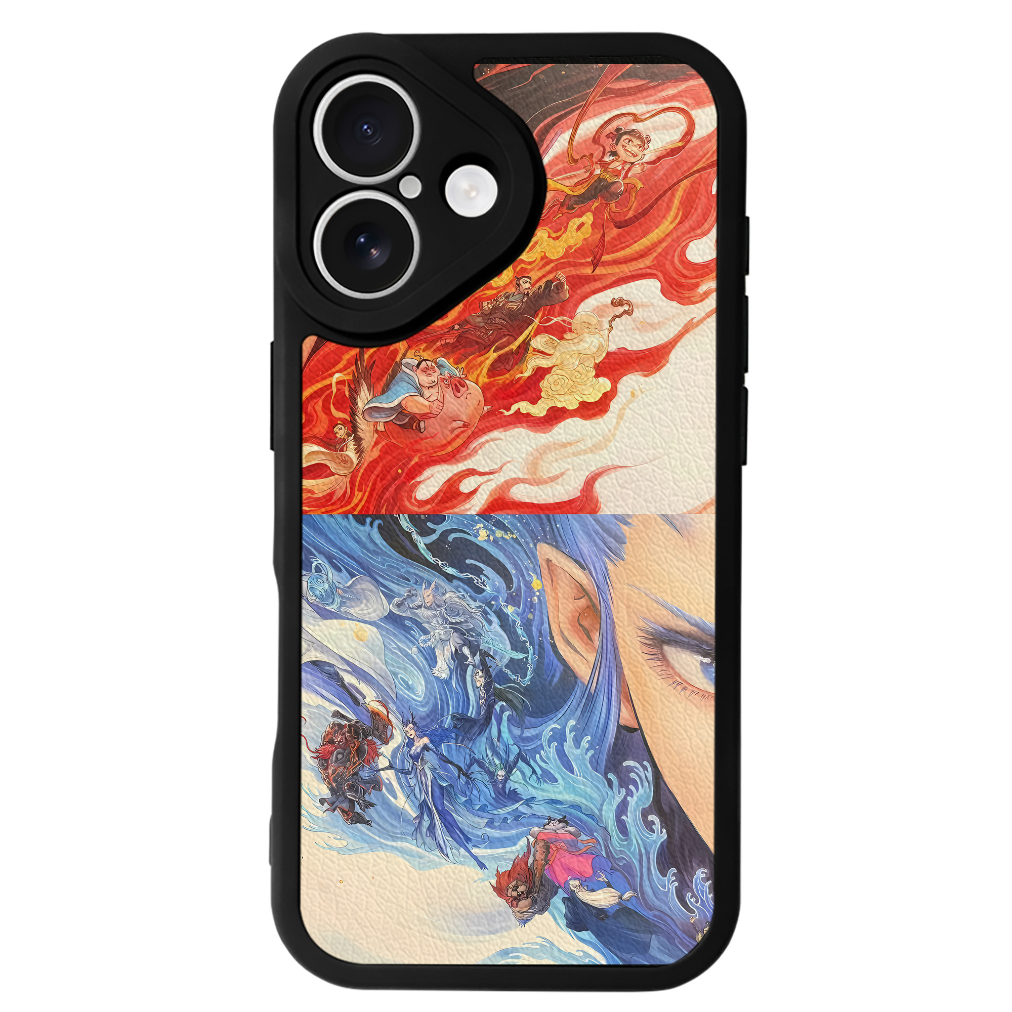 （画像用） Ne Zha 2 ナタ 魔童の大暴れ 【iPhone 16シリーズ対応】シリコンスマホケース（レザー調） 材質：シリコン